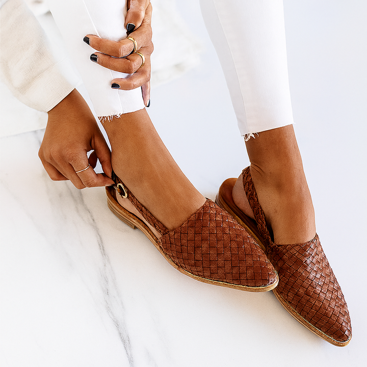 Retro brittiska platta sandaler