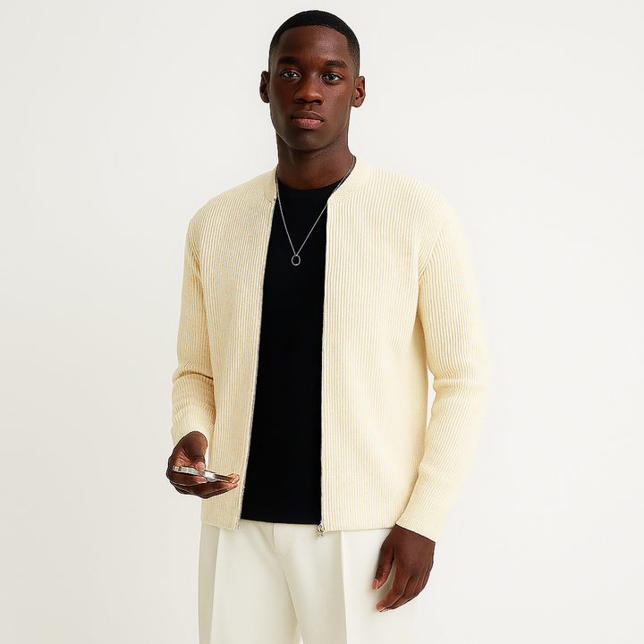Herr Casual Lynlås Strikket Cardigan