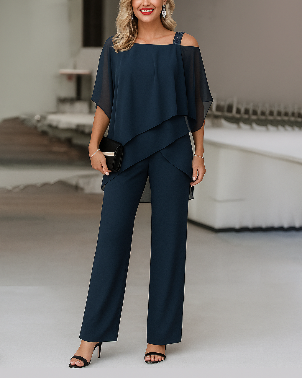 Elegant damset med kall axel, 2 delar