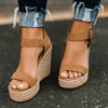 Espadrille sandaler med åben tå