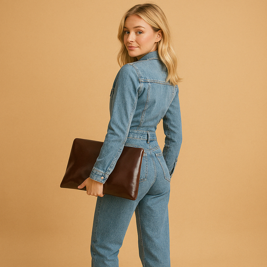 Nova – Stilren denim jumpsuit med raka ben