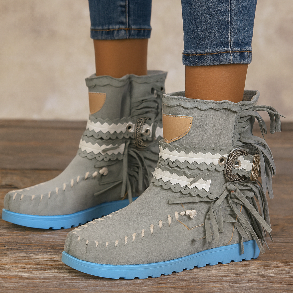 Boho westernstøvler med frynser