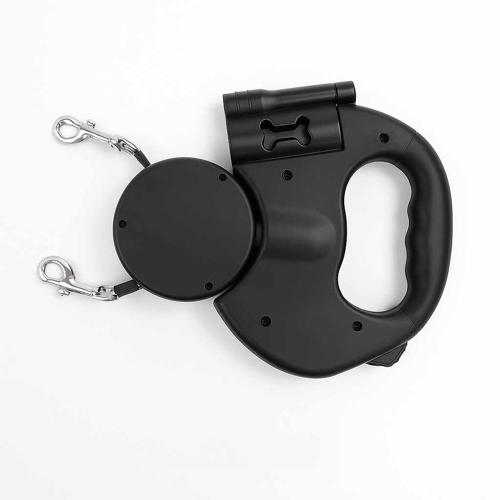 Dobbelt sammenklappeligt hundesnor med 360° rotation