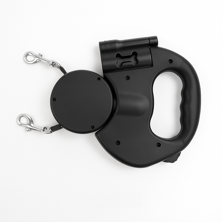 Dobbelt sammenklappeligt hundesnor med 360° rotation