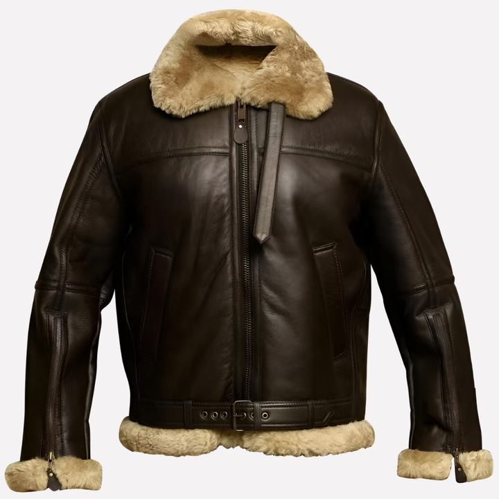 Herrars shearling-stil jacka