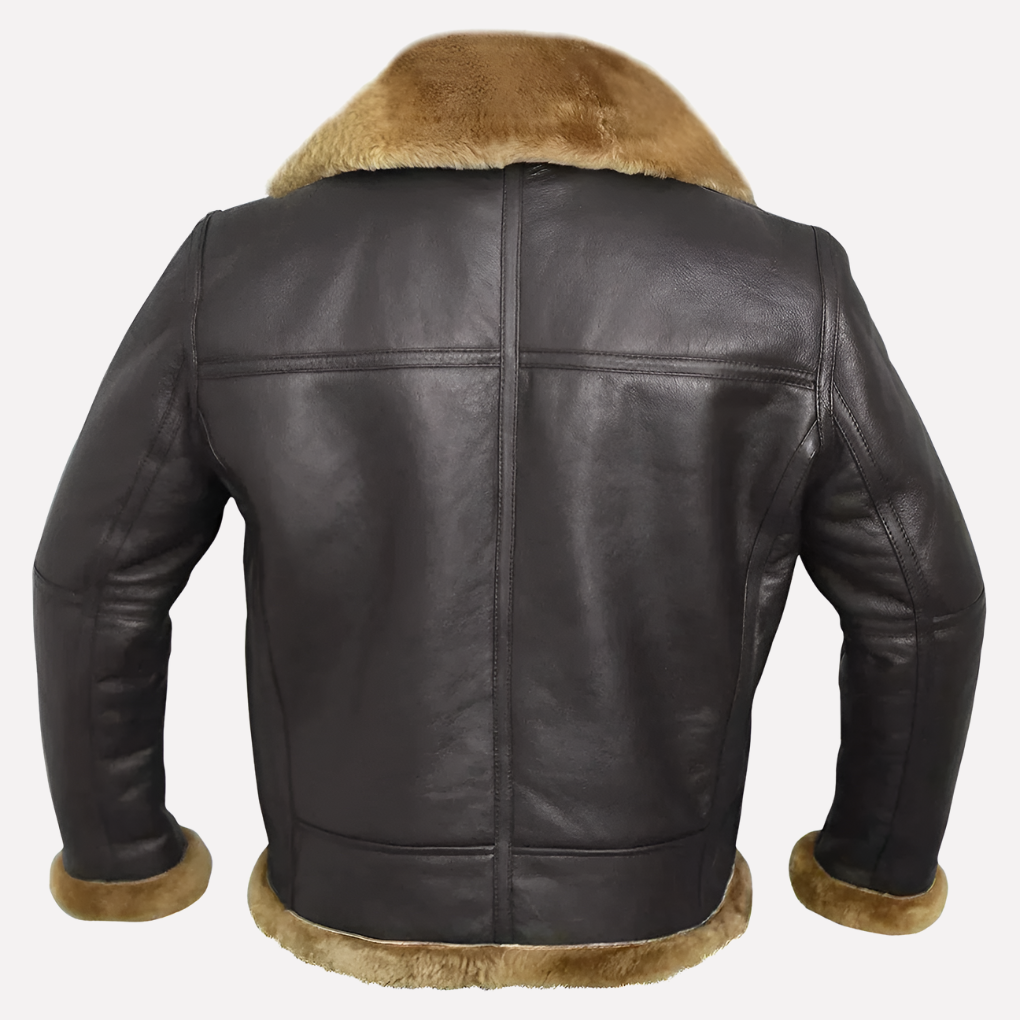 Herrars shearling-stil jacka
