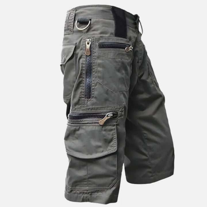 Herr Utility Cargo Shorts med knälång passform