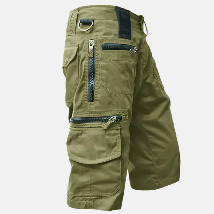 Herr Utility Cargo Shorts med knälång passform