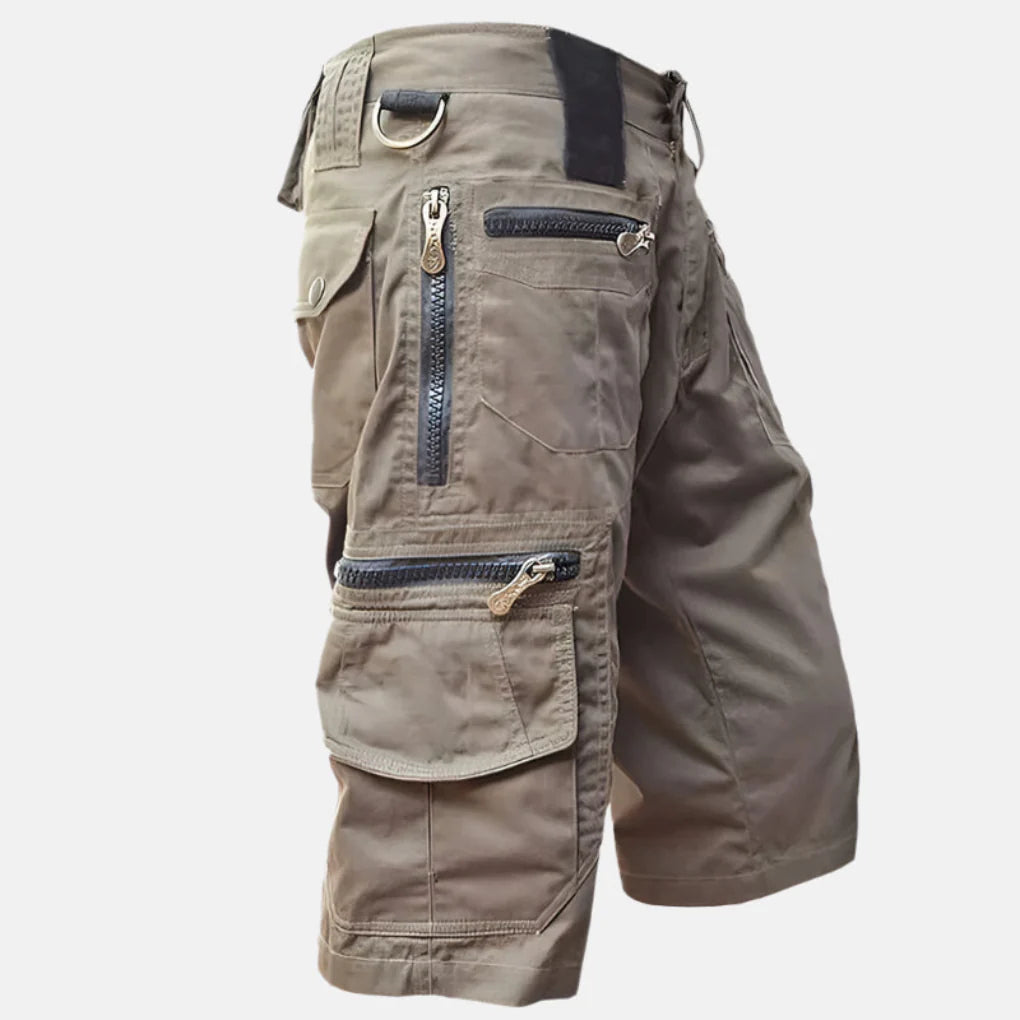 Herr Utility Cargo Shorts med knälång passform