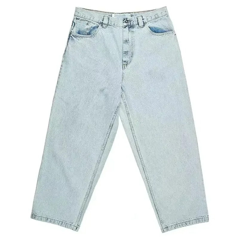 Oversized baggy jeans med skaterstil för män