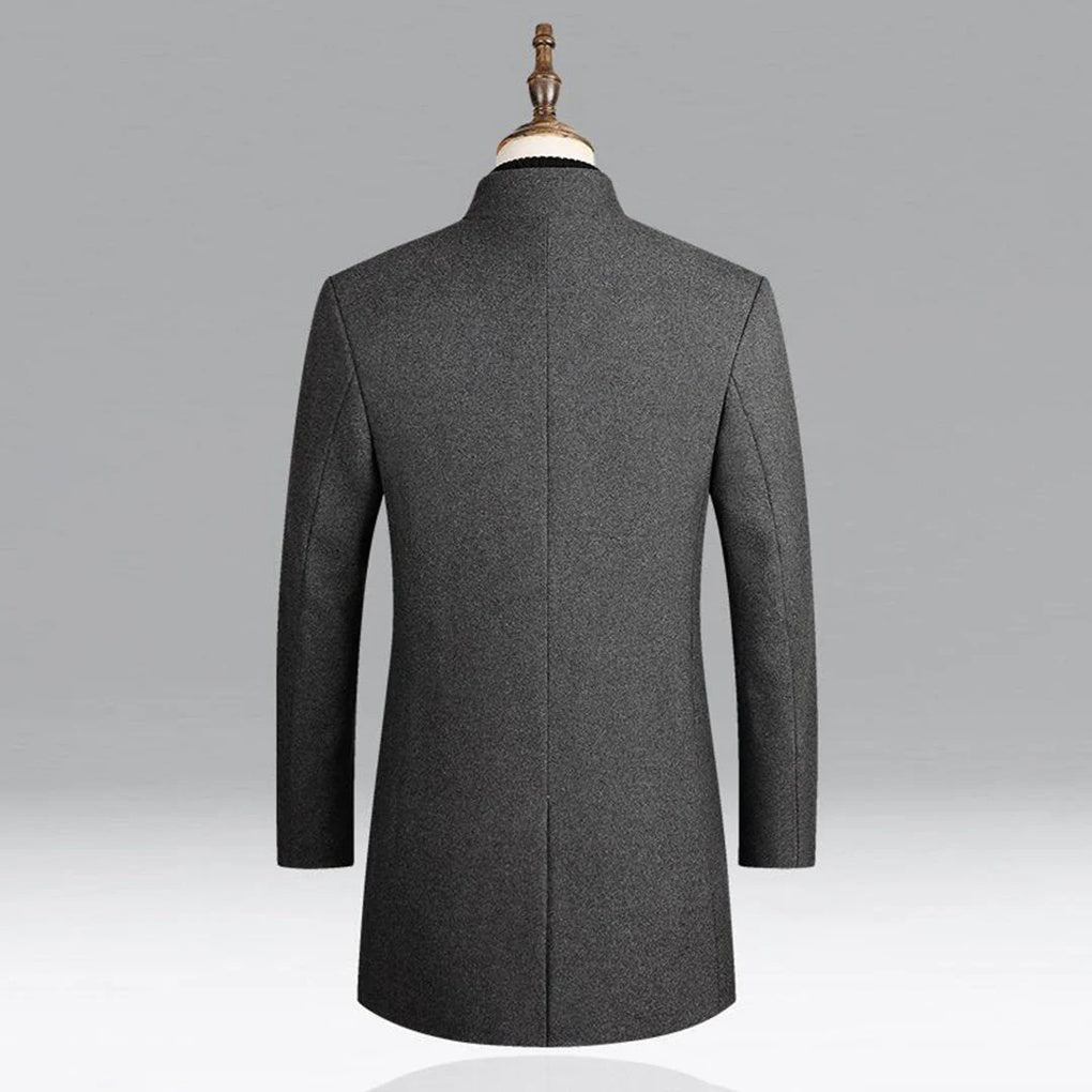 Elegant klassisk ullkåpe for menn, tidløs, formell lag