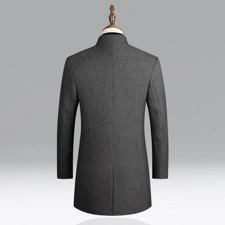 Elegant klassisk ullkåpe for menn, tidløs, formell lag