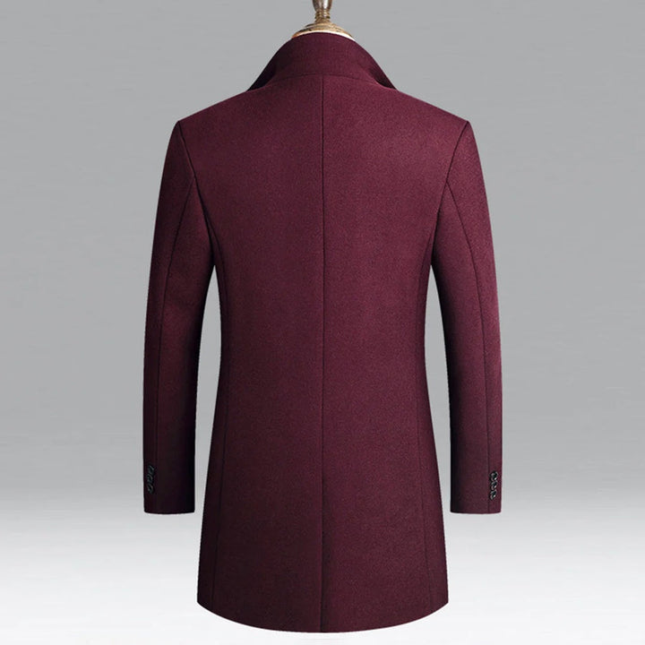 Elegant klassisk ullkåpe for menn, tidløs, formell lag