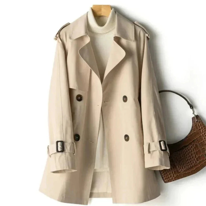 Klassisk dobbelspent trenchcoat for kvinner
