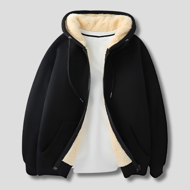 Warmth herr fleecevuorattu talvitakki hupulla