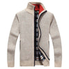 Strikket herresweater med lynlås for varme og stil