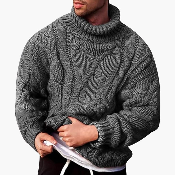 Herr Turtleneck Trøje – Klassisk Strikket Pullover
