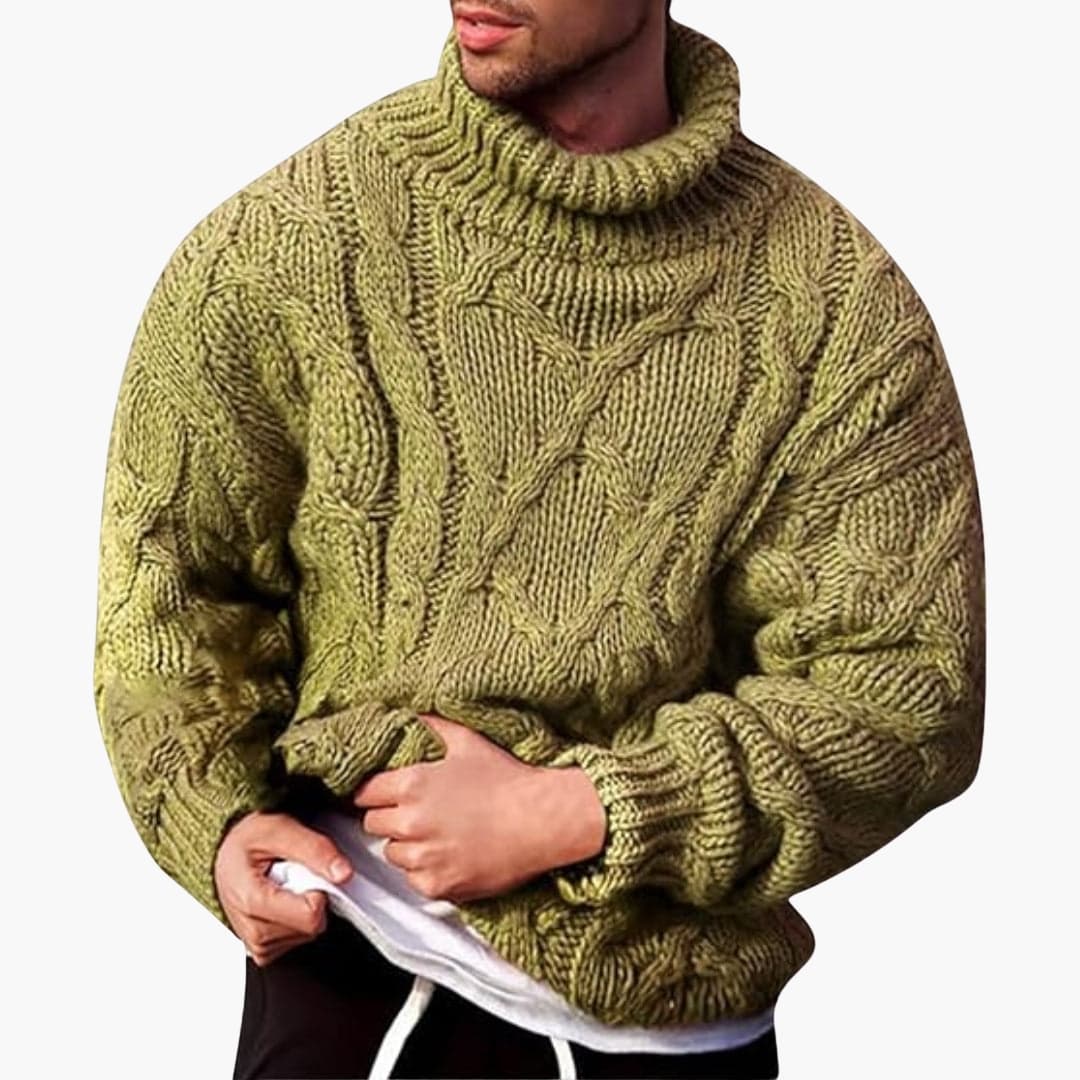 Herr Turtleneck Trøje – Klassisk Strikket Pullover