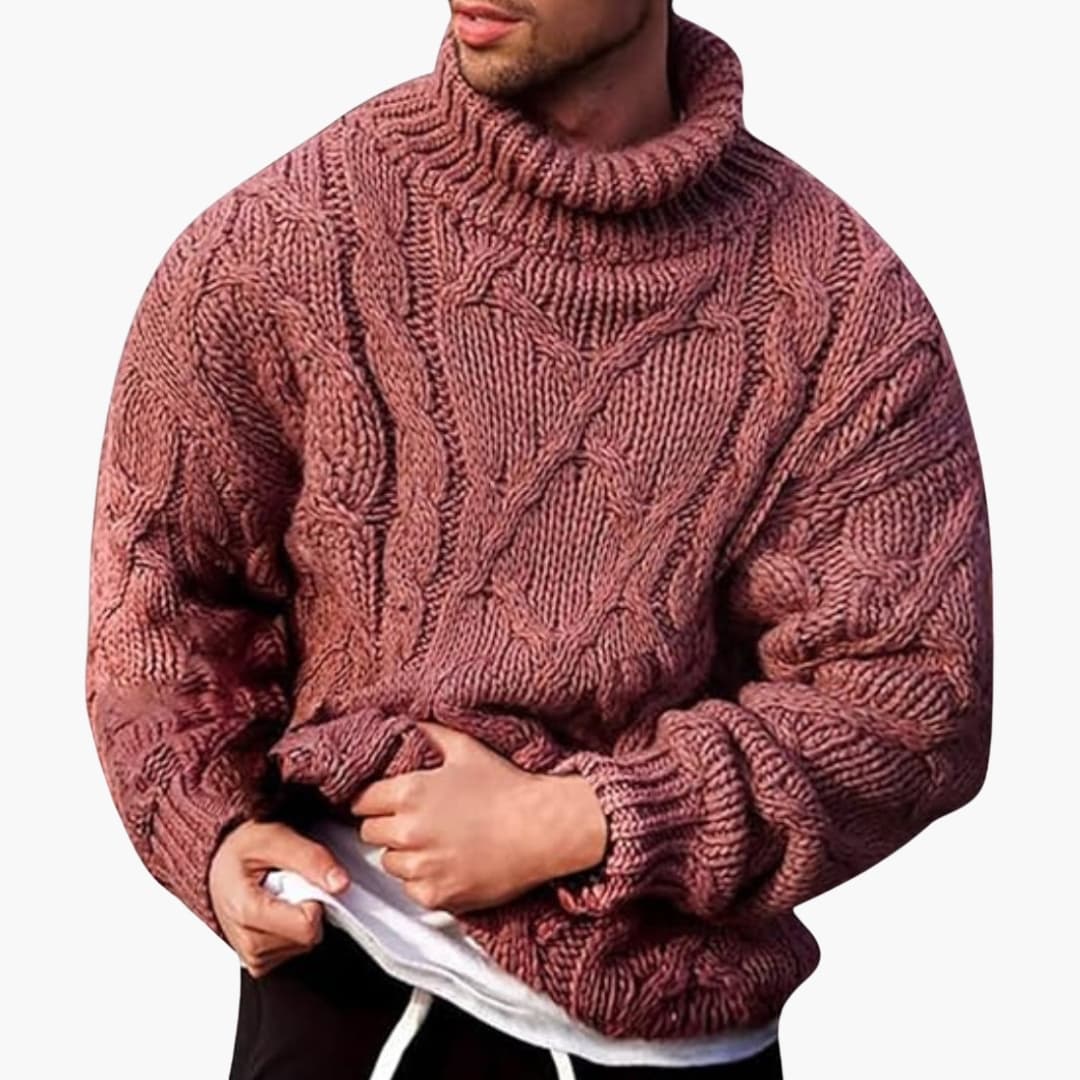Herr Turtleneck Trøje – Klassisk Strikket Pullover