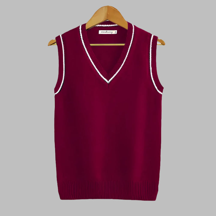 Retro randig preppy stil ärmlös tröja