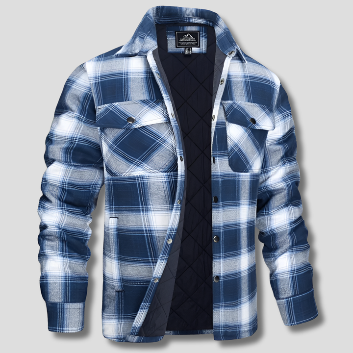 Bomstickad struktursrutig flanellskjorta med skogshuggare