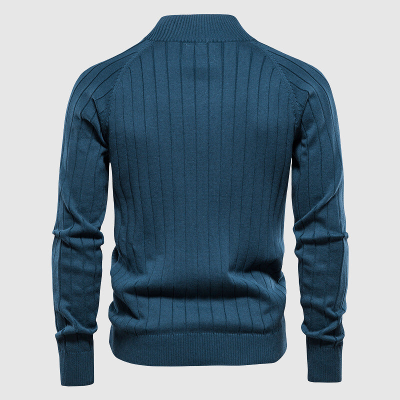 For mænd Bomstrikket struktur Fstrikket struktur-Zip-Cardigan