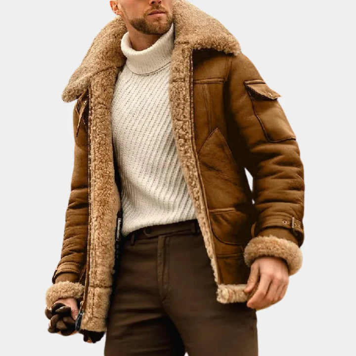 Aviator vinterjacka i syntetiskt tyg