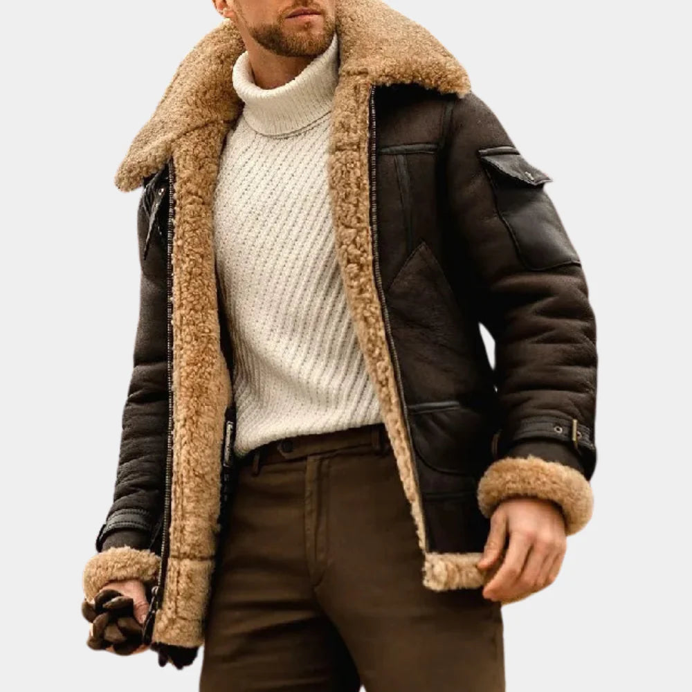 Aviator vinterjacka i syntetiskt tyg