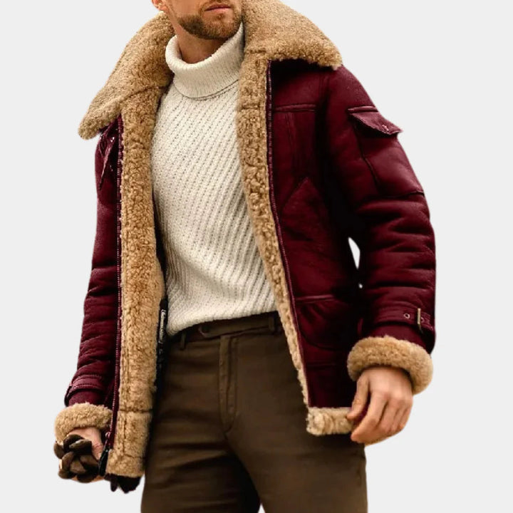 Aviator vinterjacka i syntetiskt tyg