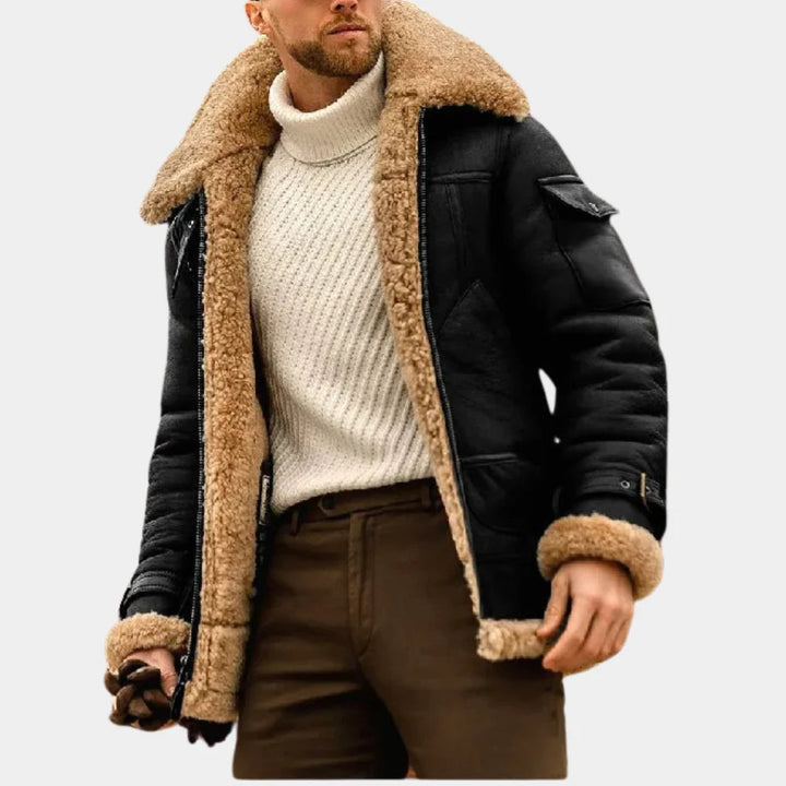 Aviator vinterjacka i syntetiskt tyg