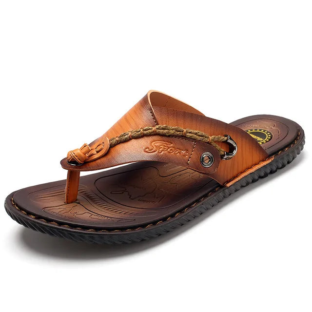 Levi Elegant Læder Flip-Flops til Mænd