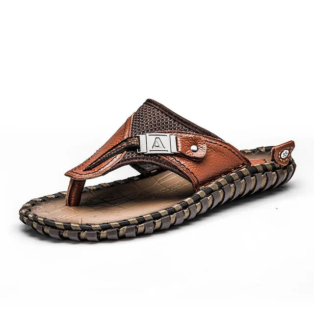 Levi Elegant Læder Flip-Flops til Mænd