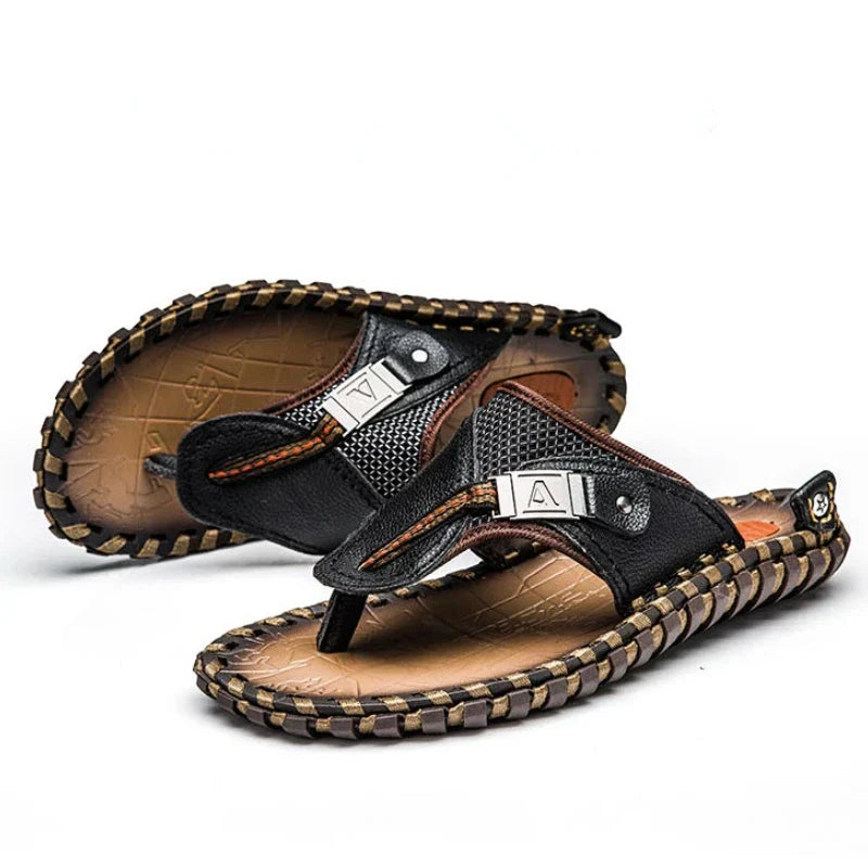 Levi Elegant Læder Flip-Flops til Mænd
