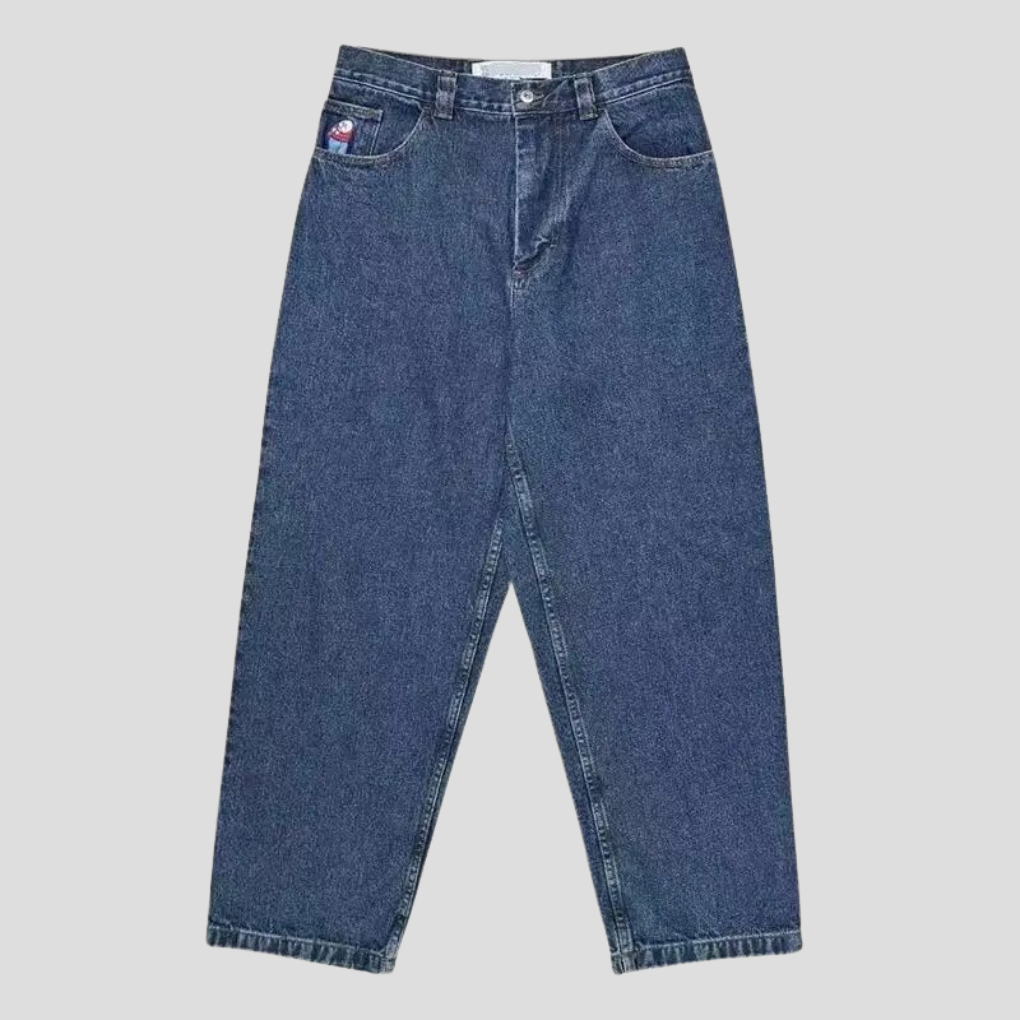 Overdimensjonerte baggy jeans med skaterstil for menn