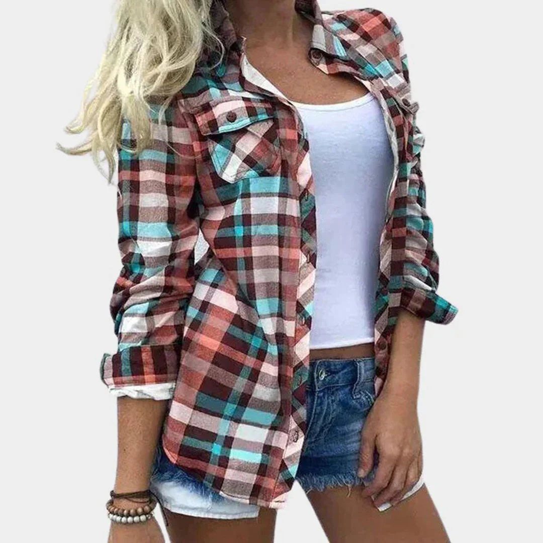 PlaidEase damblus med tidlös pläddesign och feminin touch