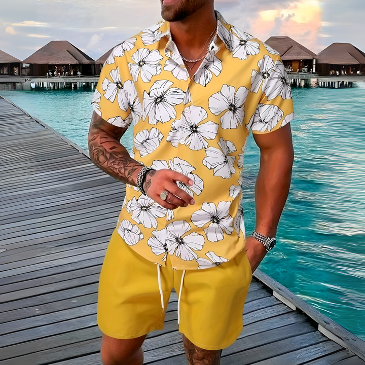 Retro rantatyyli hawaiilainen asusetti