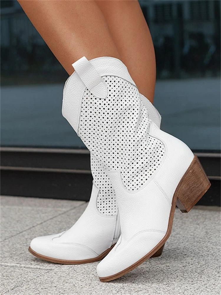 Halvhöga western-cowboyboots för kvinnor