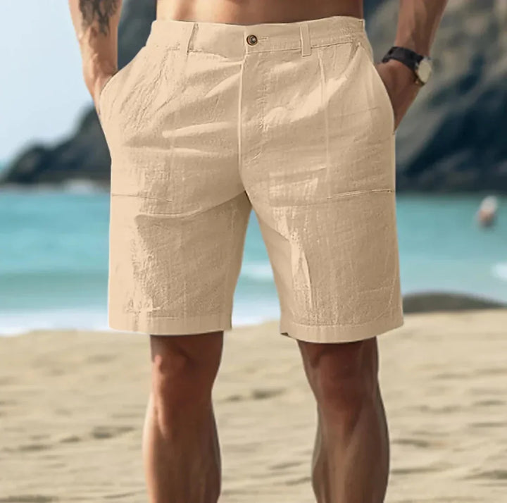 Avslappnade herrshorts i linne för sommardagar