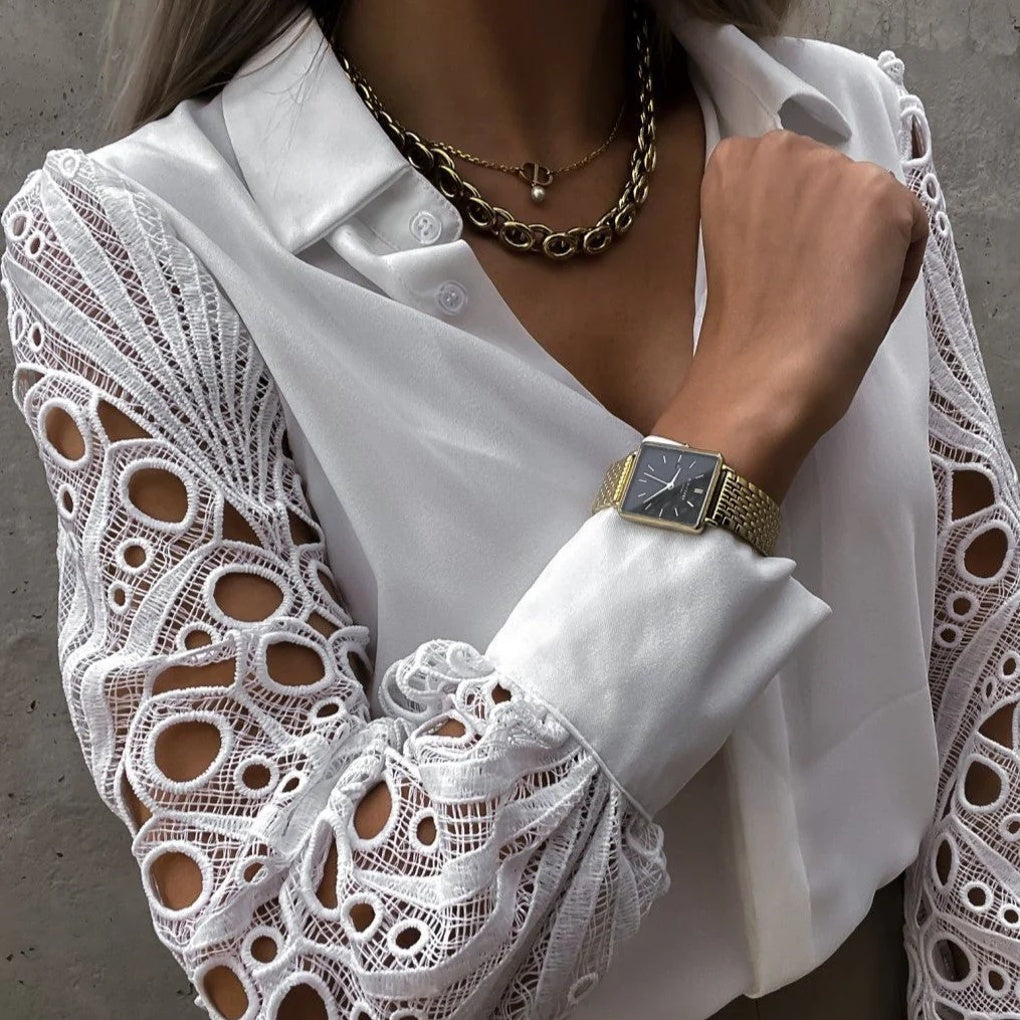 Snygg och avslappnad blus för kvinnor, elegant vardagstopp