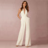 Dyp V-utringet ryggløs jumpsuit