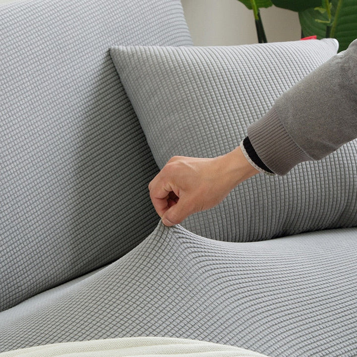 Texturerad stretchsoffa täcker utan halksoffskydd