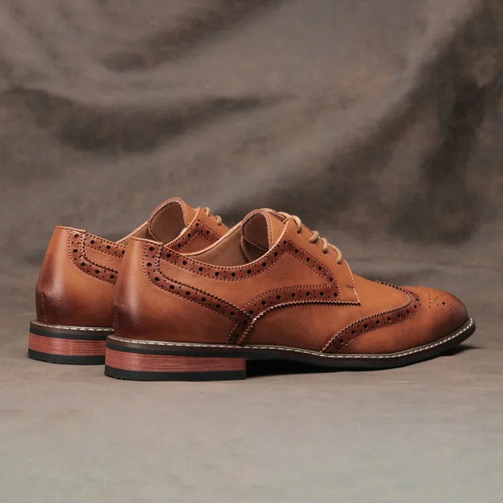 Læder Wingtip Brogue Oxford-sko med snøring