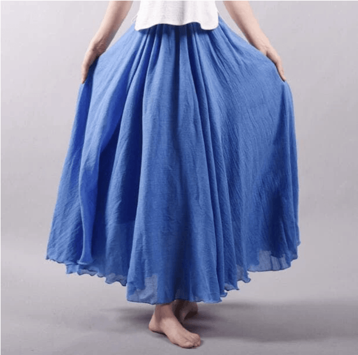 Elegant boheme maxinederdel i let sommerstof