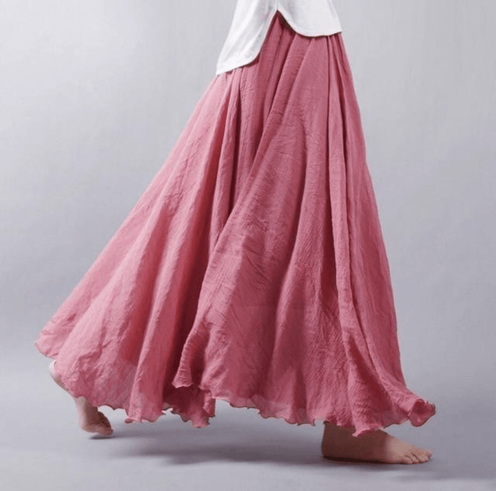 Elegant boheme maxinederdel i let sommerstof