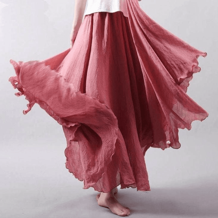 Elegant boheme maxinederdel i let sommerstof