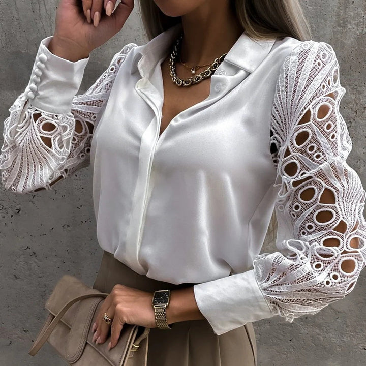 Snygg och avslappnad blus för kvinnor, elegant vardagstopp
