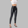 Eleganta glänsande leggings med dragkedja
