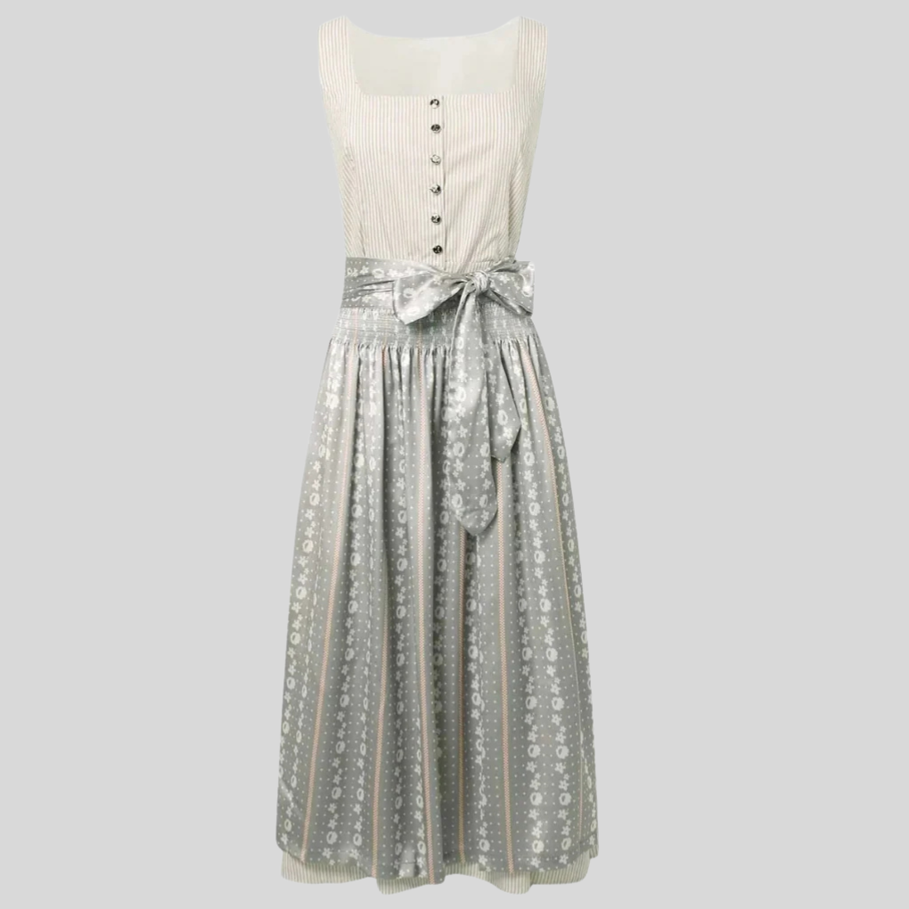 Dirndl-kjole med firkantet halsringning