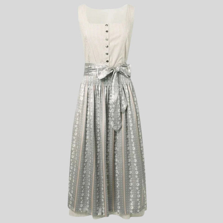 Dirndl-kjole med firkantet halsringning