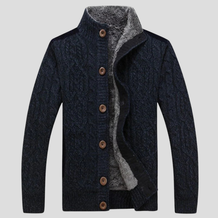 Herreplysjfôret cardigan